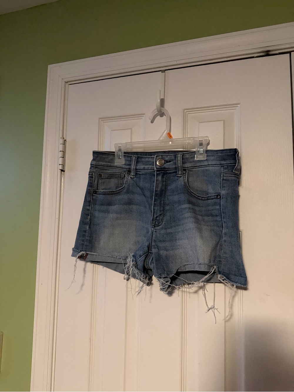 American Eagle Outfitters Faded Blue Distressed Denim Shorts
